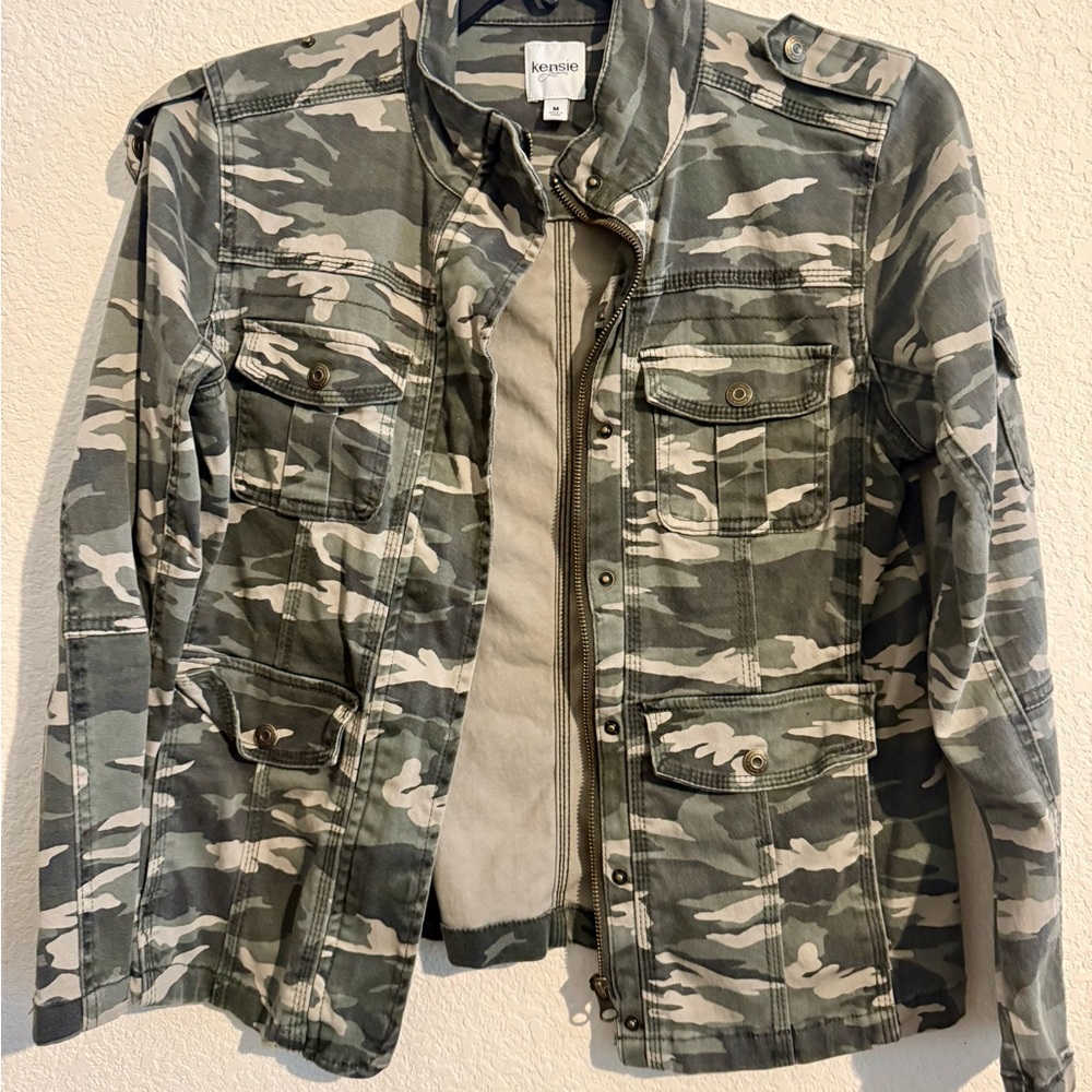 Kensie Green Camouflage Jacket